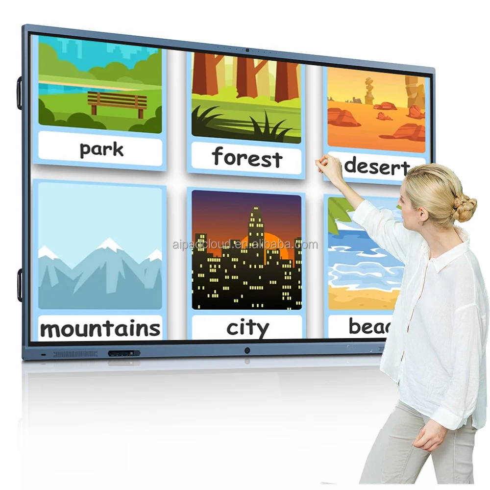 

Factory IFPD 86 75 65 Interactive Panel 8K UHD Eye-care 40-Touch AI OPS Android 14 Chrome OS Wireless Projection Meeting Screen