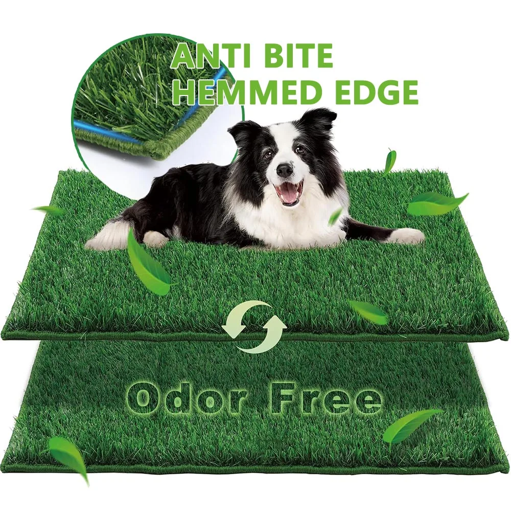 Toilette pour chien réutilisable, tapis de pelouse pour chien : tapis en herbe artificielle pour chien, toilette pour chien, tapis d'entraînement, toilette pour chien pour balcon, patio, jardin