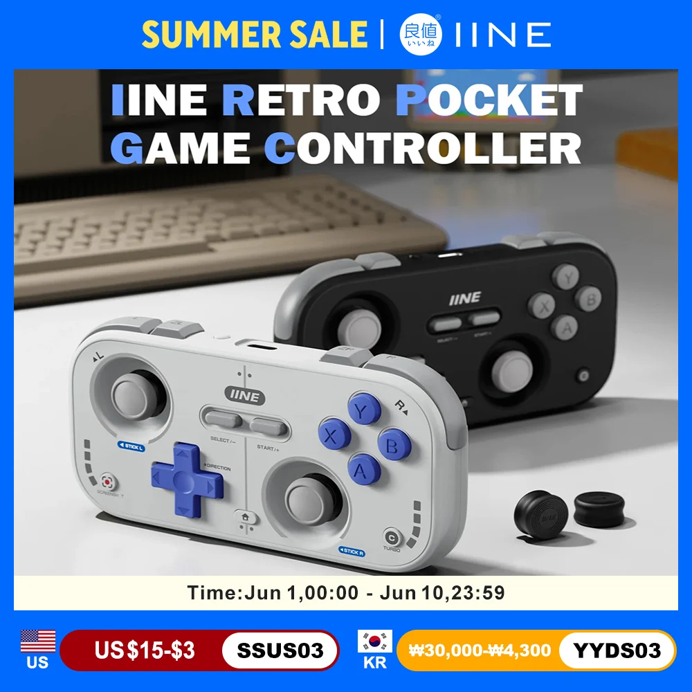 

Retro Gaming Controller for Nintendo Switch 2/1 Steam Deck Android iOS Phone Car Game Console IINE Pocket Gamepad PC Version