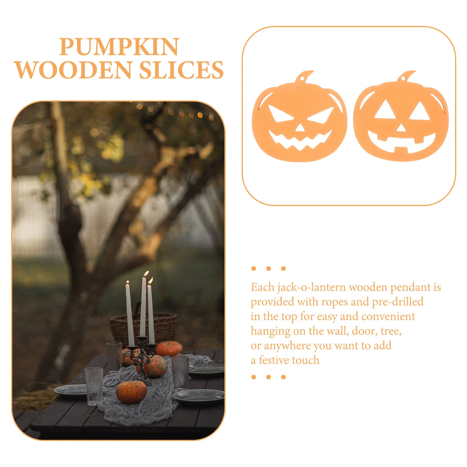 

10 Pcs Wooden Slices Decorative Chips Natural Halloween Halloween Wooden Chips DIY Crafts Sewing Accessories Bright Color