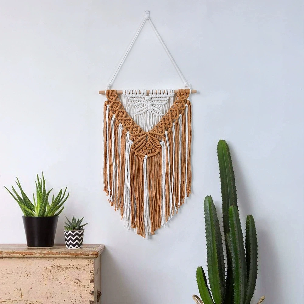 Elegant Macrame Wall Hanging Ornament Bohemian Craft Decoration Gorgeous Tapestry For Home Bedroom Livingroom Room Decor
