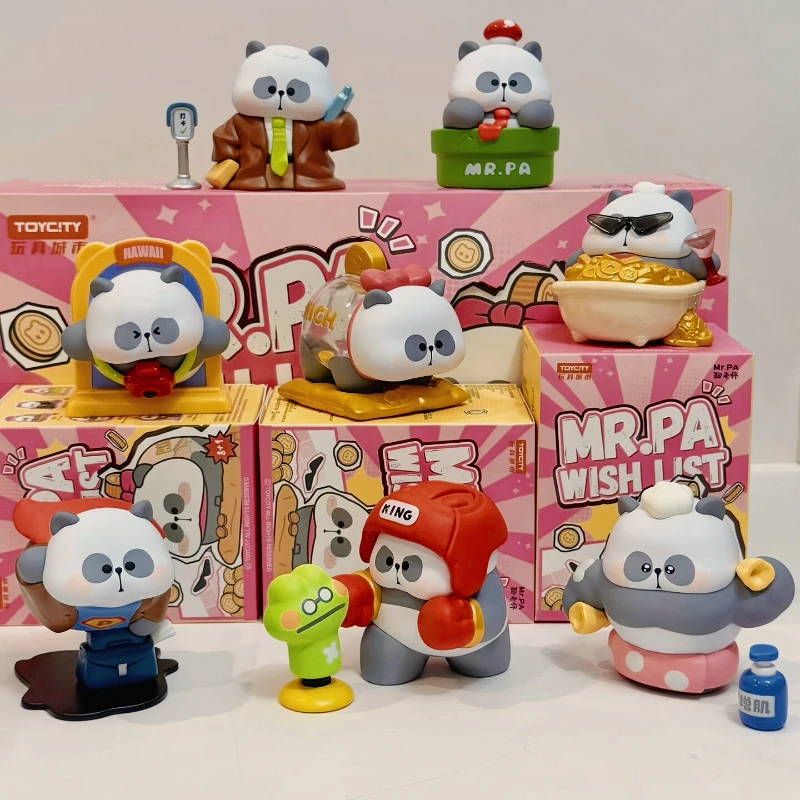 

MR.RA List желаний слепая коробка Mystery Box Kawaii Panda аниме фигурки ПВХ трендовый декор для рабочего стола коллекционные куклы игрушки подарки на день рождения для девочек
