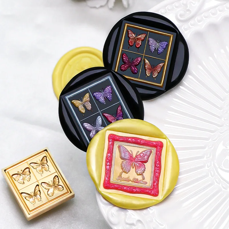 Retro Schmetterling Wachs Siegel Stempel Blume Siegel Stempel Kopf DIY Scrapbook Umschläge Hochzeit Einladungen Geschenk Karten Dekor