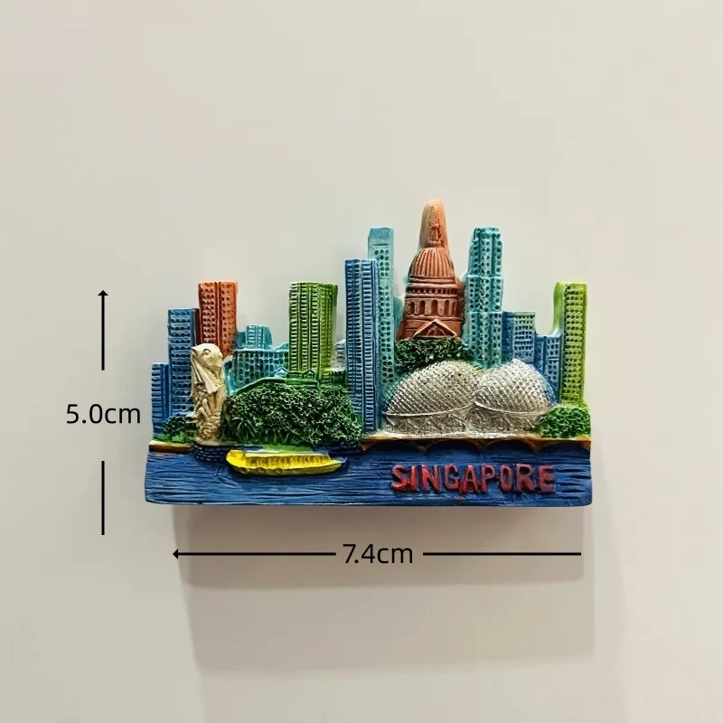 Singapore 3D Fridge Magnets Tourism Souvenir Resin Refrigerator Magnets Sticker Collection Handicraft Gift Decoration Articles