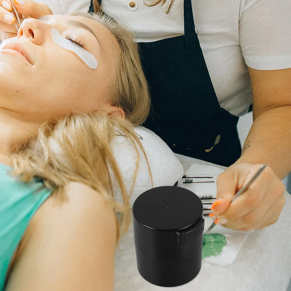 Suporte de cola para extensão de cílios, 2 peças, hermético, recipiente de prensa, design à prova de vazamento, portátil para salão de beleza, uso doméstico, suprimentos