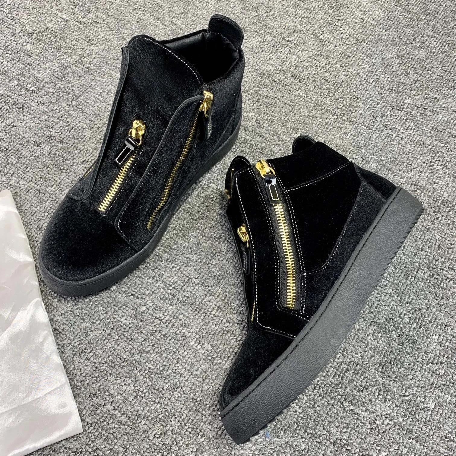 

Top Hight Quality Casual Sneakers For Men and Women Real Leather Brand Designer Unisex Tennis Shoes GZ Zipper Loafer Shoes G287