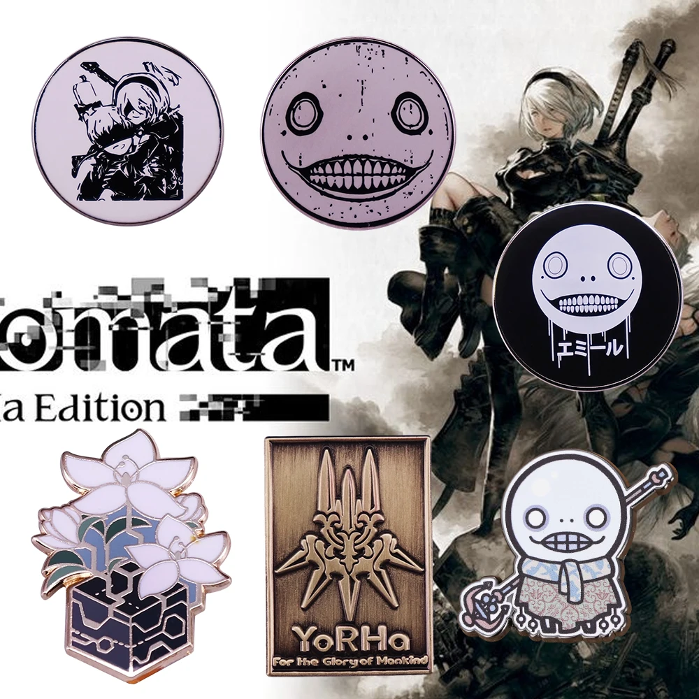 NieR-Automata Emil رئيس المينا دبوس ARPG الطرفية جمع شارة لعبة فيديو إلهام بروش ألعاب هدية تذكارية #1