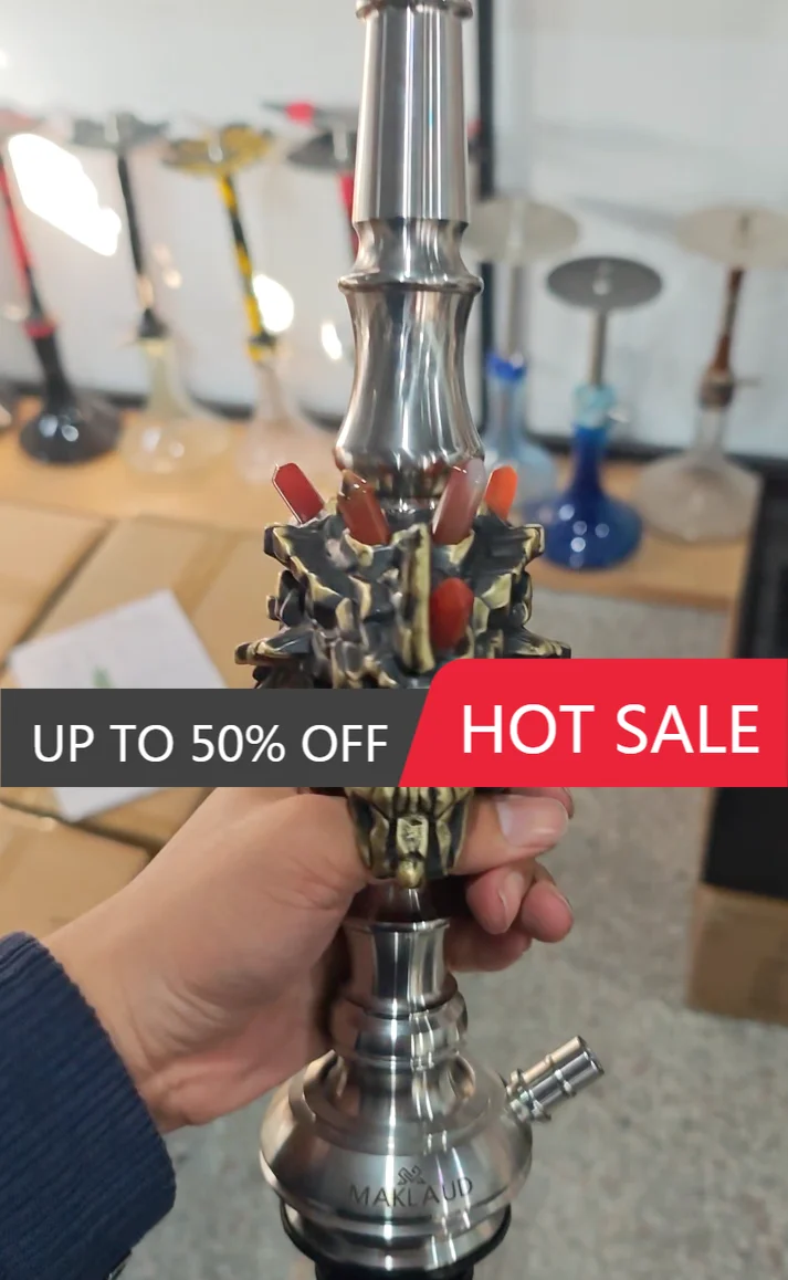 Maklaud Helios Zimokku Hookah Shisha High Quality Stainless Steel With Glass Bottle Single Hose