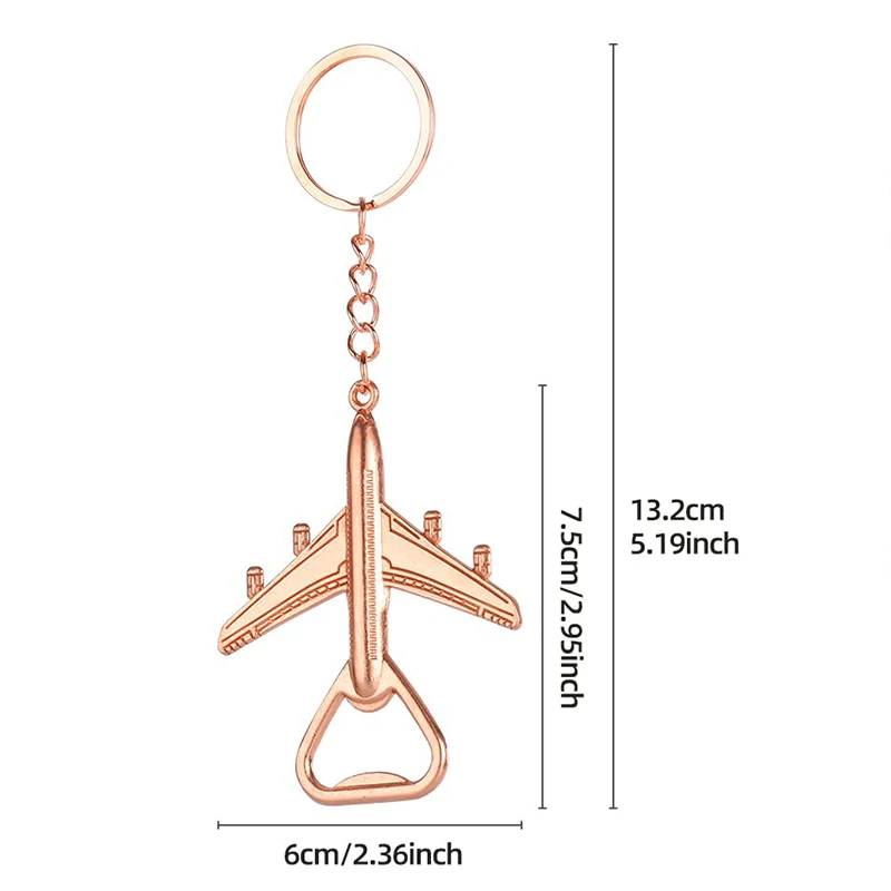 10-60Pcs Metal Zinc Alloy Airplane Bottle Opener Keychain Wine Usage Promotional Keyring Gifts