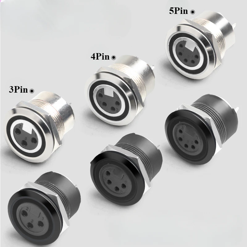 D-type audio module metal round thread zinc alloy C-type mother card welding socket network module