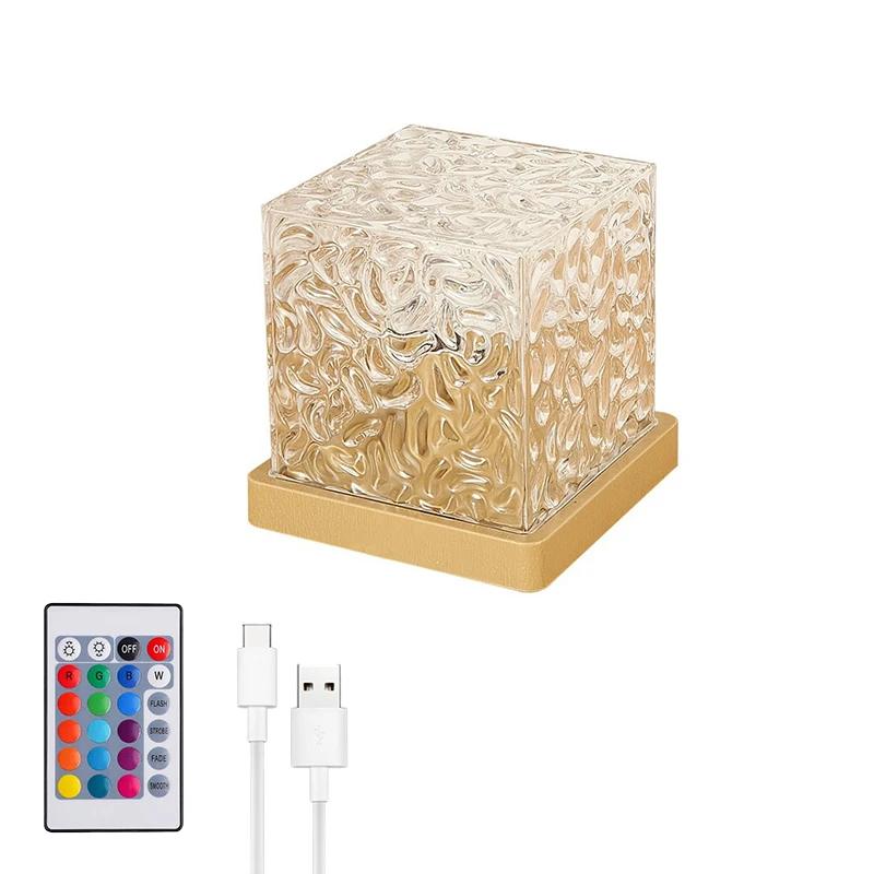 Esthetische Watergolven Kubus Nachtlampje Kleurveranderende Dynamische Golf Projectorlamp Oplaadbare Sfeerverlichting voor de Slaapkamer