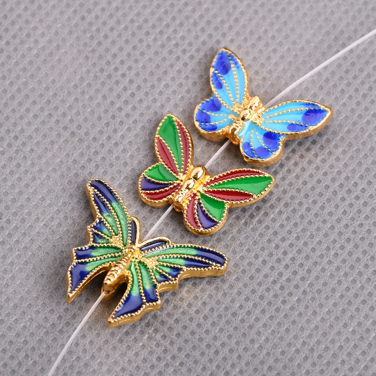 

2pcs Enamel Butterfly Shape Brass Metal Loose Craft Beads For Jewelry Making DIY Crafts Findings