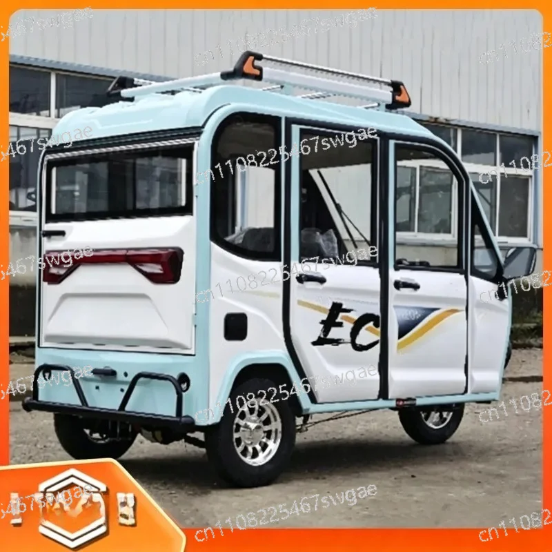 Pick Up Drop Off Children for Electric Tricycle Windproof Long Range Two Doors Three Seats Rainproof Fully Enclosed Luxury