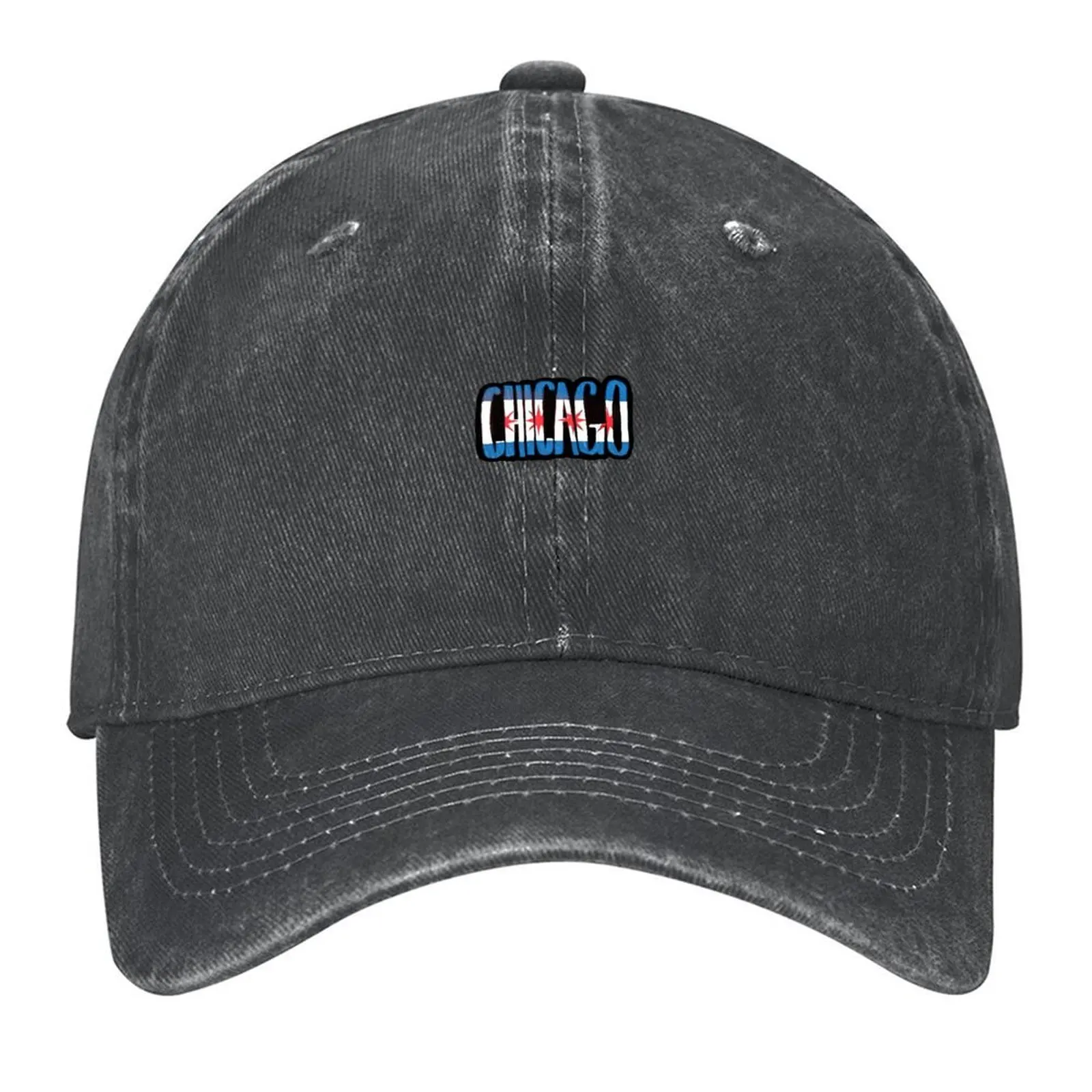 

Chicago Flag Baseball Cap Golf Cap black Hat Luxury Brand cute Female Men's