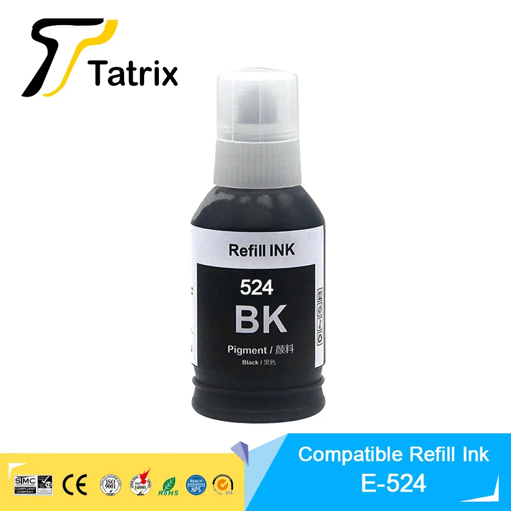 Tatrix 524 T524 Premium Color Compatible Bulk Bottle Water Based Refill Ink for Epson EcoTank L15150 L15160 Printer