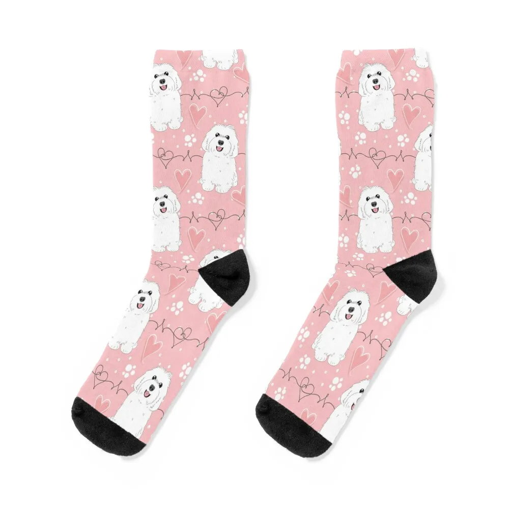 

LOVE White Havanese Dog Socks man christmas gifts Christmas FASHION Men's Socks Women's