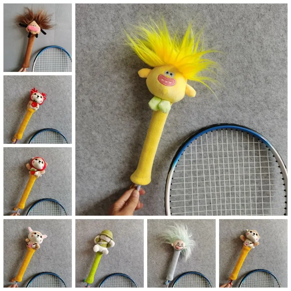 Animal Cartoon Badminton Racket Protector Elastic Non Slip Badminton Racket Handle Cover Cute Drawstring