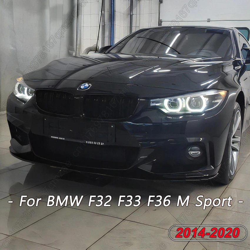 MP Style Car Front Bumper Lip Spoiler Splitter For BMW 4 Series F32 F33 F36 420i 425i 430i 440i M Sport 2014-2020 Body Kits Trim