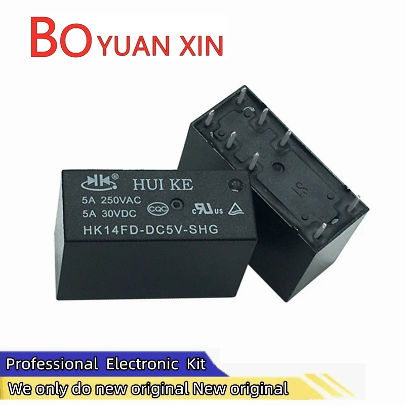 New Original HK14FD-HK14FH-DC5V-DC12V-DC24V-SHG HUI KE Relays 8pin 5A 16A High Temperature Resistance