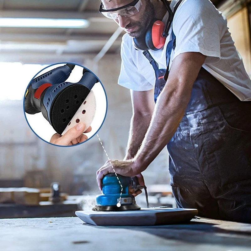 Almofada de substituição do gancho para Rígida Ridgid R2600 e R2601, Lixadeira Random Track, Backing Pad, 5 ", 8 Buracos