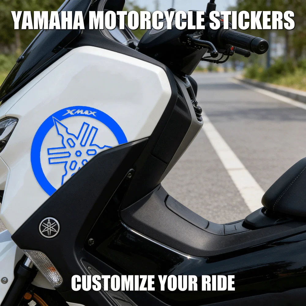 2Pcs/Set Reflective Stickers Waterproof Vinyl Decals for Scooter Body Fairing Side Panel Exterior Decoration Accessories