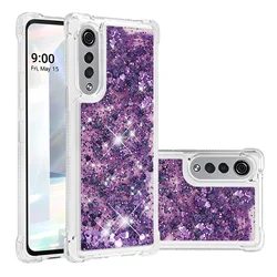 Four corners anti-drop Quicksand Glitter Case for LG G9 Velvet 4G 5G Stylo 6 K71 Shockproof Liquid Bling Diamond Prootective