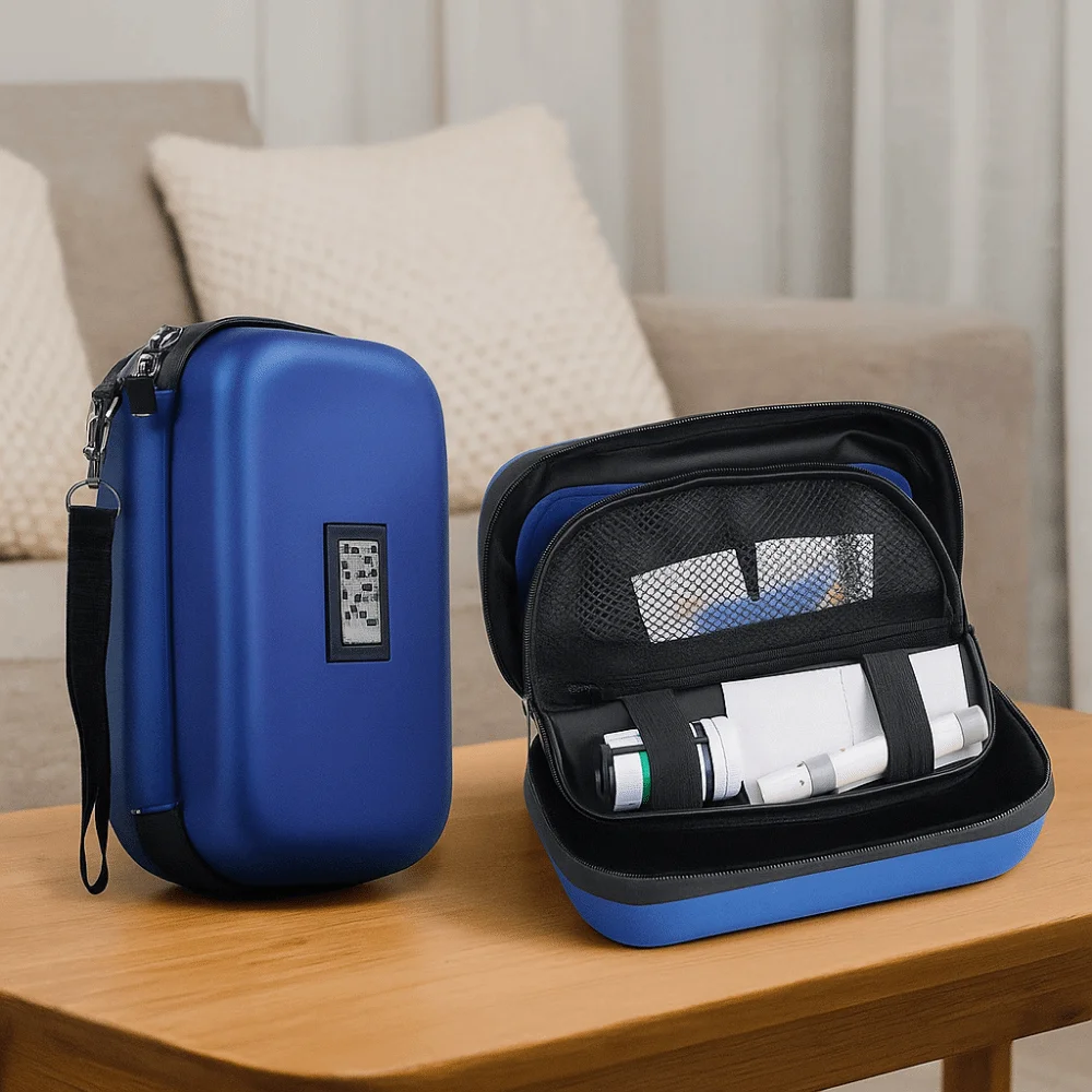 

EVA Insulin Medication Storage Bag Temperature Monitoring Heat Insulation Insulin Coolers LED Display Mini Insulin Cooler Case