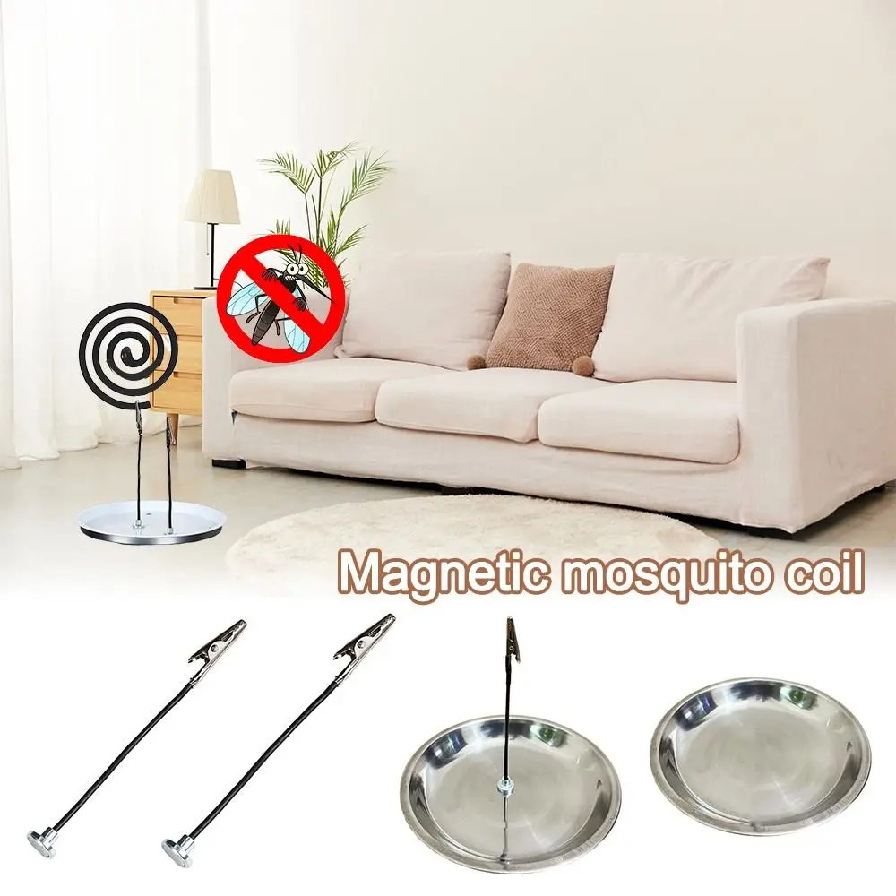 Stainless Steel Mosquito Coil Bracket Multi-function Durable Incense Clip Strong Magnetic Ash Tray Base Magnetic Support Frame