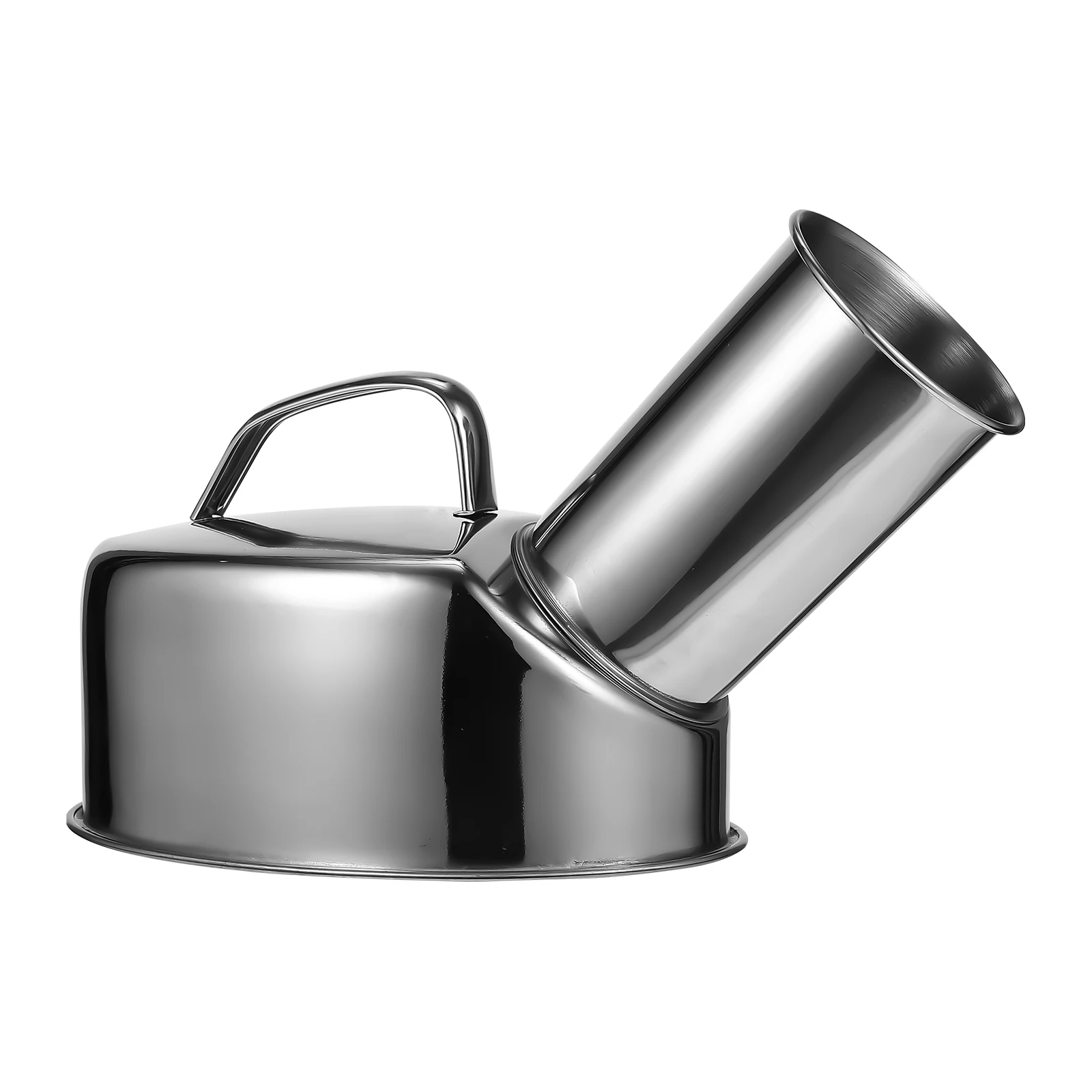 

1pc Stainless Steel Urinal for Men with Smooth Edge Portable Pee Bottle for Elderly Male Patients Hospital Home Use