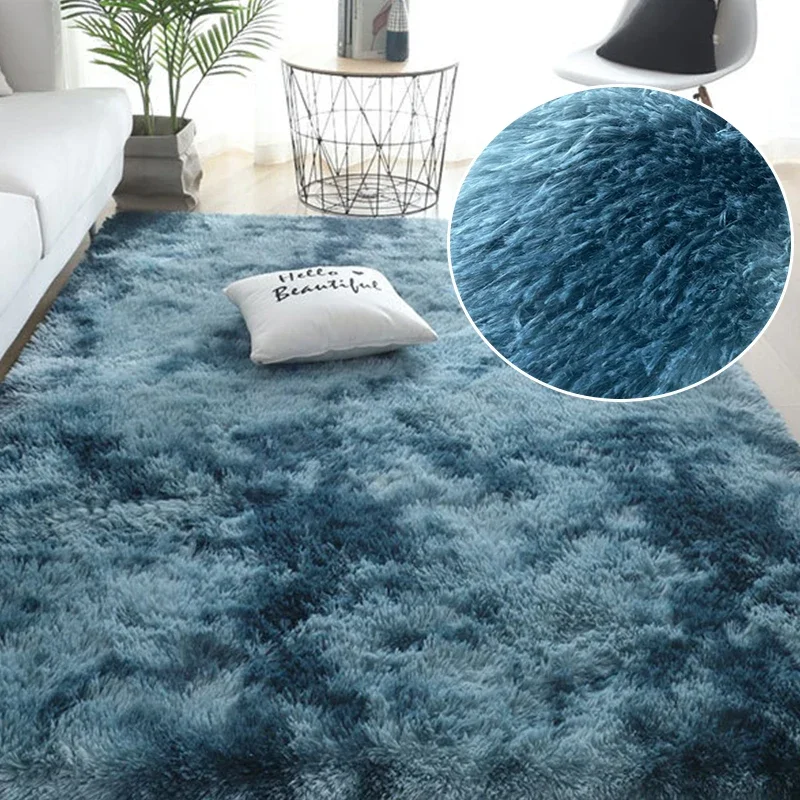 VIKAMA Fall and Winter Tie-dye Shaggy Carpet Home Living Room Bedroom Sofa Cushion Coffee Table Cushion Bedside Rug Carpet