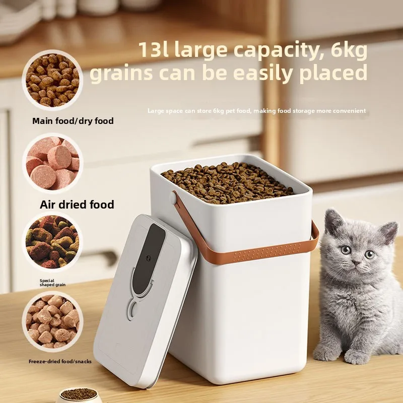 Smart Vacuum Grain Storage Bucket Sealed Moisture-proof Cat Food Bucket Pet Food Fresh Storage Box Cat and Dog Supplies