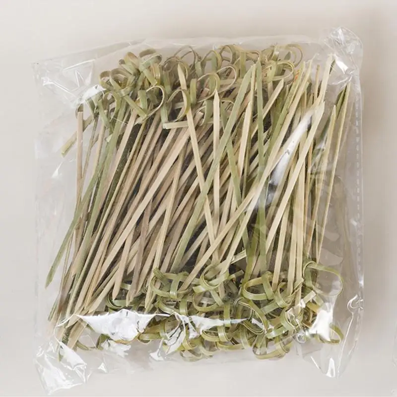 100/500/1000/2000/Disposable Bamboo Knot Skewers Cocktail Picks with Twisted Ends for Snacks Club Sandwiches P