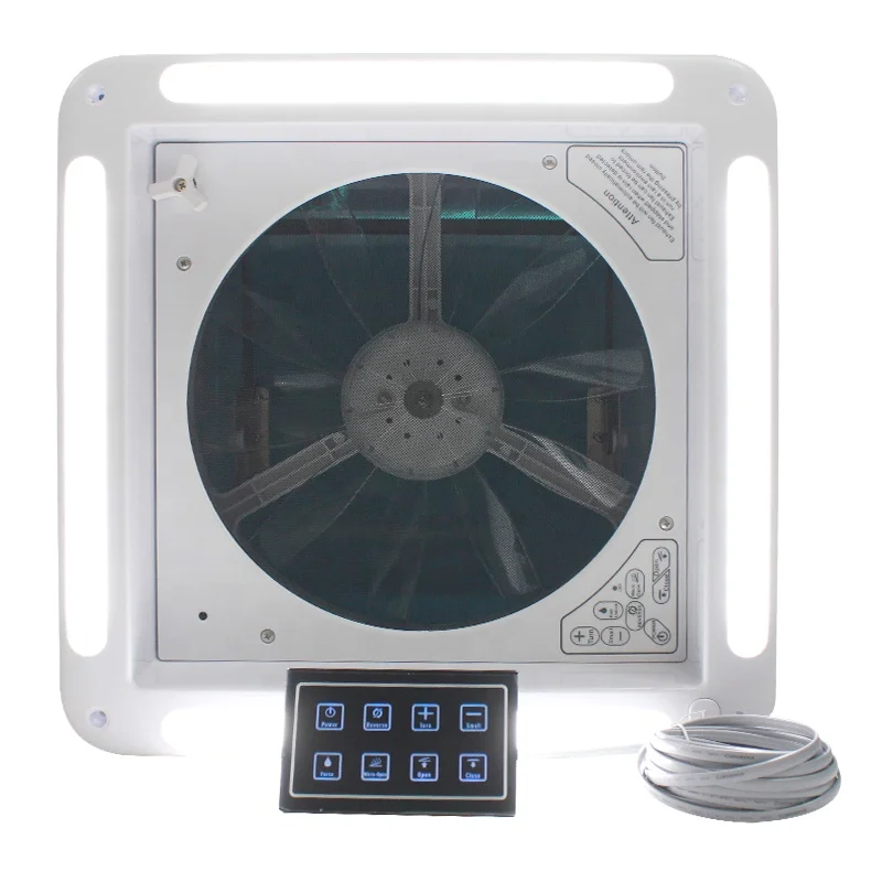 

14'' DC12V 340MM Electric Control 6 Speeds Ajustable With LED Panel Rain Sensor Anti-UV Caravan Exhaust Fan RV Roof Vent