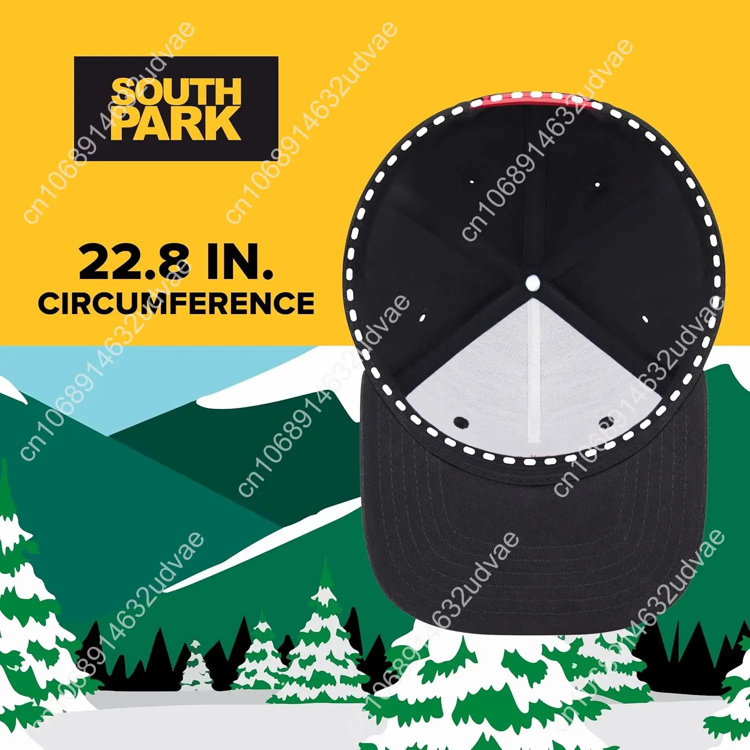 Concept One South Park Gang 8-bit Style Adjustable Snapback Baseball Hat with Flat Brim