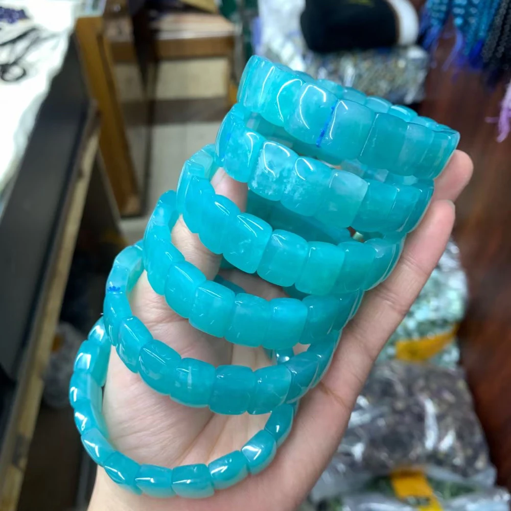 

2023 New Blue Amazonite Stone Natural Gemstone DIY Jewelry Bracelet for Woman for Man for Gift Wholesale !