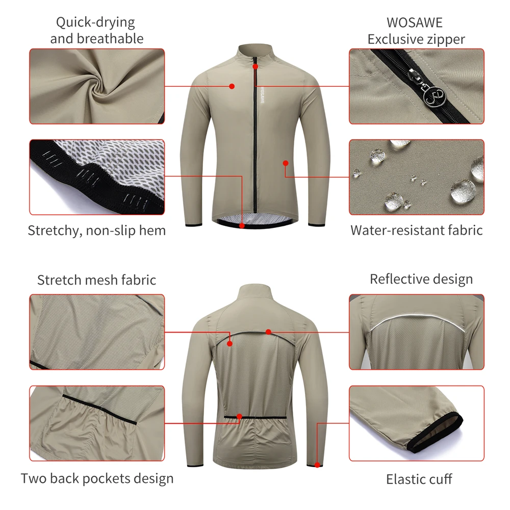 Men Ultralight Cycling Jacket Windbreaker Rear Breathable Mesh Fabric Women Running Riding Ciclismo Windproof Bicycle Clothing