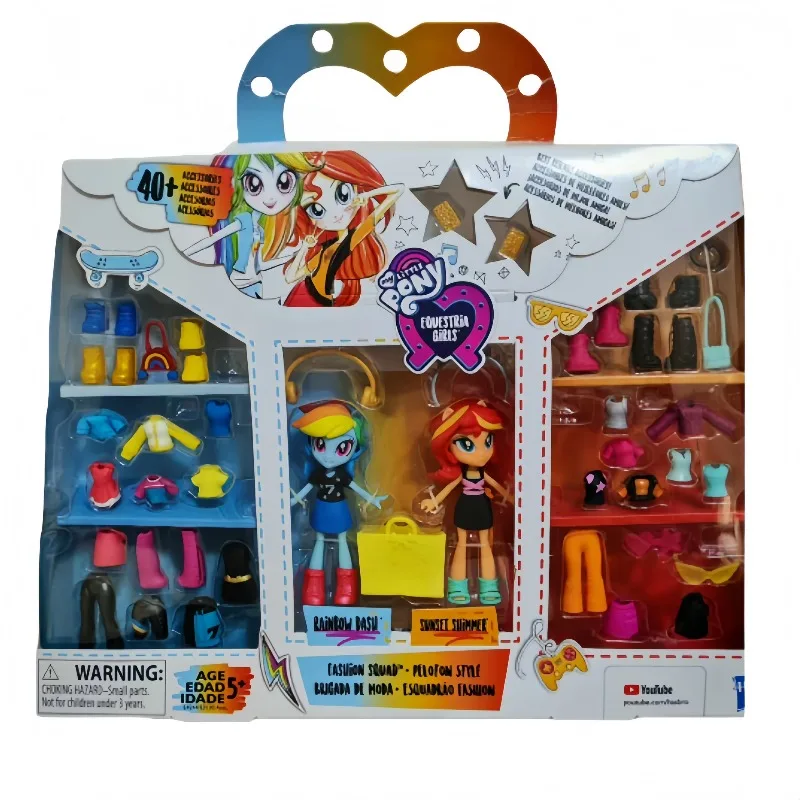 【Disponibile】Hasbro My Little Pony EQG Series Sunset Shimmer e Rainbow Dash Figure animate Regali giocattolo per ragazze
