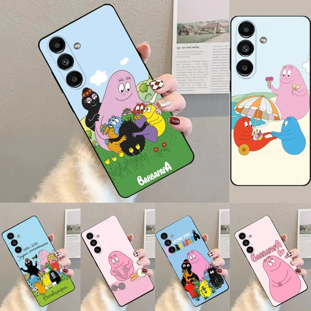 Cartoon B-BARBAPAPA cute  Phone Case For Samsung S24,23,22,30,21,10,9,Ultra,Plus,Lite,FE,Soft Silicone Black Cover