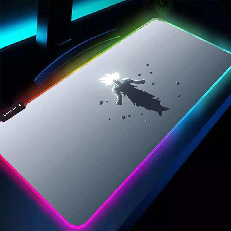 

Коврик для мыши с подсветкой Dragon Ball Z, 90x40 см, геймерский коврик для стола, компьютерный коврик для ПК, аниме, RGB, коврик для мыши, аксессуары для клавиатуры, игровые аксессуары, коврик для мыши