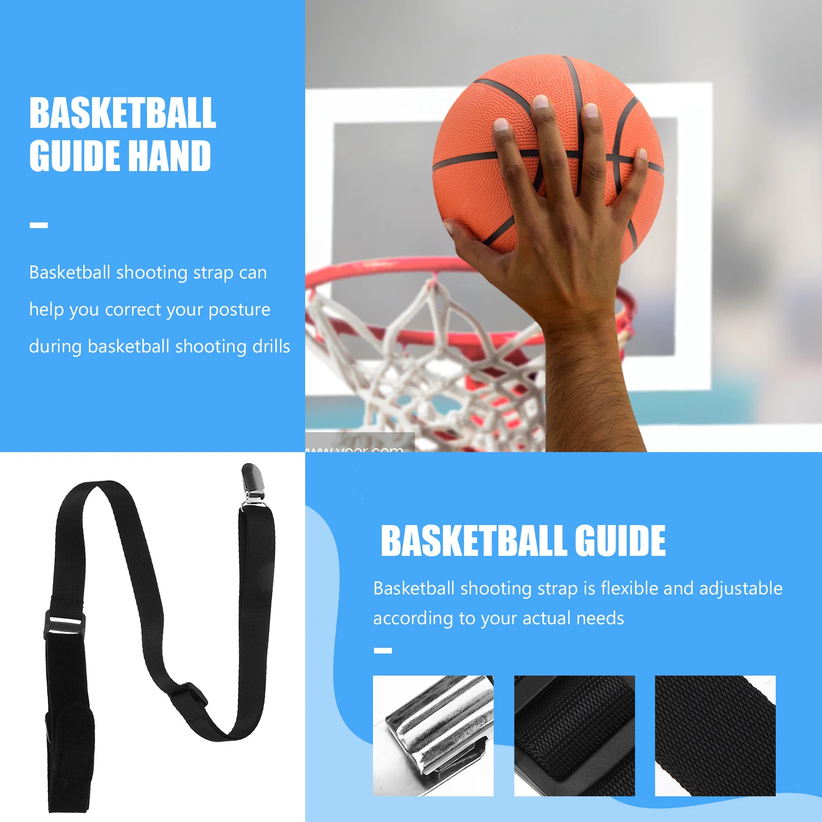 

1pcs Basketball Shooting Strap Adjustable For Correcting Form Training Aid Kids Youth Practice Equipment Basketball Training
