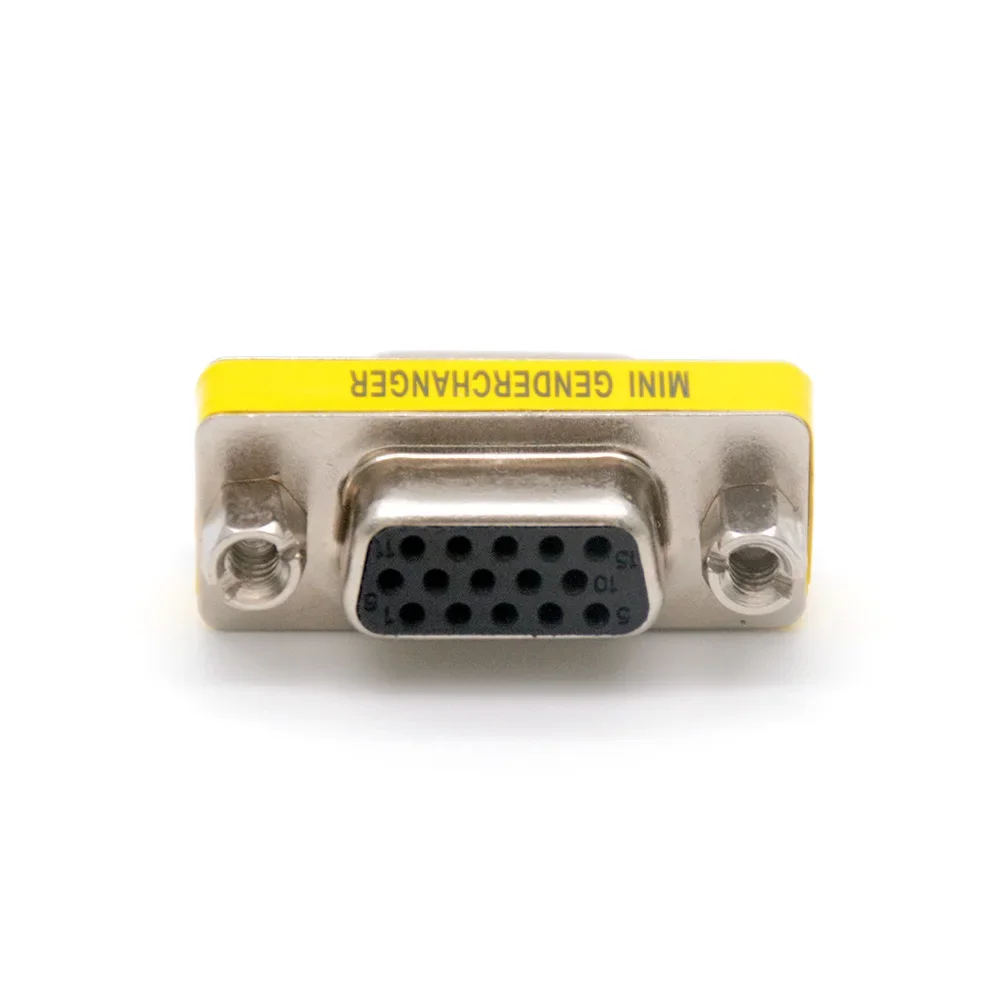 Conector adaptador cambiador de género VGA SVGA de 15 pines conector hembra a hembra acoplador convertidor Monitor conector F/F DB15
