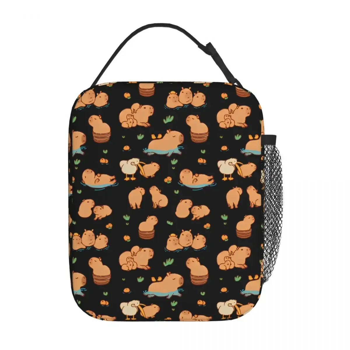 Lunch Bag Capybara Cute Pattern Convenient Lunch Box For Unisex School Cooler Bag Fashion Oxford Thermal Lunch Bags