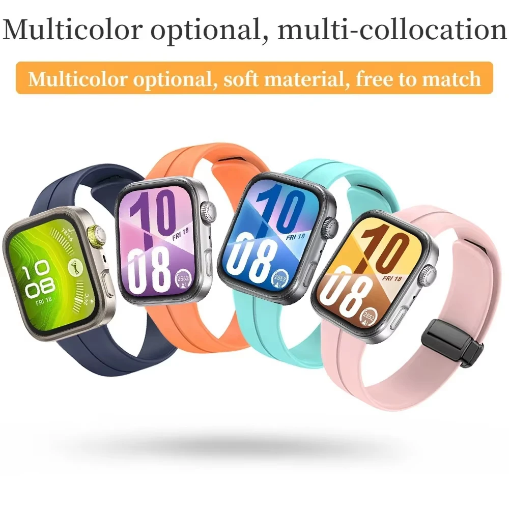 화웨이 워치핏 4-4 Pro-3 스트랩 스마트워치 액세서리 마그네틱 실리콘 스포츠 벨트 코레아 팔찌 화웨이 핏 4 프로 밴드