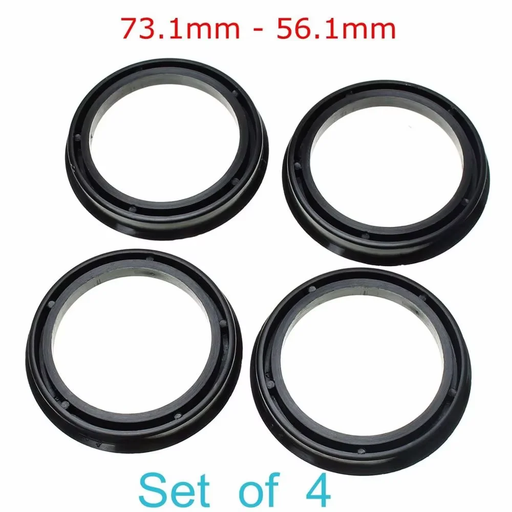 

One Set 4 73.1mm - 56.1mm Wheel Center Collar Hub Centric Ring For SubaZWru Black Plastic