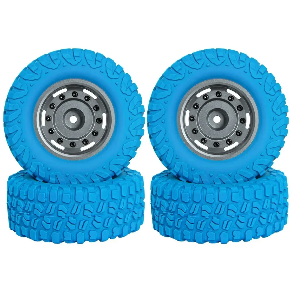 Colored Aluminum Beadlock Wheels 1.45' Tires for 1/24 1/18 RC Crawlers Mud Terrain Tyres Compatible with SCX24 TRX4M FMS Ascent