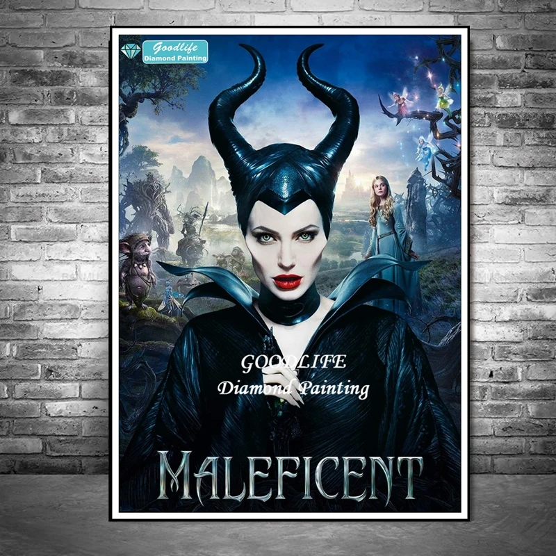 Angelina Jolie Disney Maleficent Diamond Painting Art Darkness Queen Evil Movie Embroidery Cross Stitch Handicraft Gift For Fun