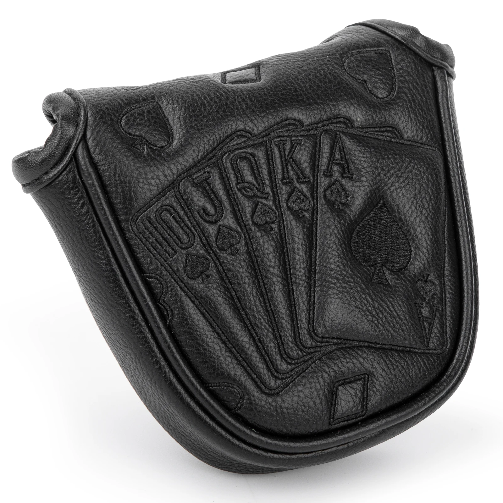 Putter Covers Black Poker Putter Headcover Mallet Putter Cover with Magnetic Closure Golf Club Covers Leather Golf Headcover for