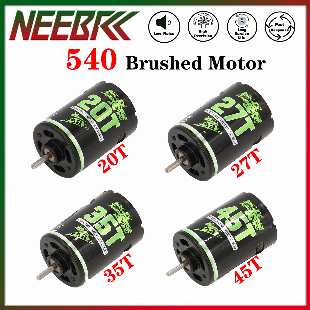 

NEEBRC 540 20T 27T 35T 45T Матовый двигатель для 1:10 RC автомобиля Гусеничная лодка Wltoys Axial SCX10 Kypsho Redcat Gen8 Traxxas HSP Запчасти