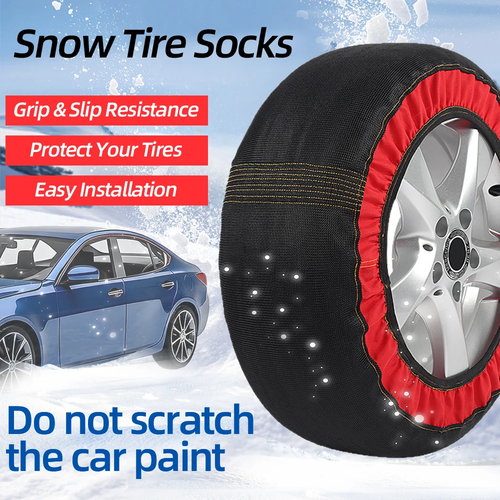 

Anti-Slip Socks for Car Tires Full Coverage Special Snow Socks for Vehicles Anti-Slip Covers Tire Protection Covers