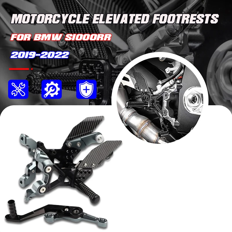 

For Bmw S1000RR 2019-2022 New Motorcycle Accessories Footrest Carbon Fiber Adjustable Rear Sets Foot Pegs Rests Rearset Footpeg
